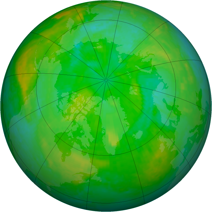 Arctic ozone map for 20 July 2003